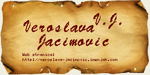 Veroslava Jaćimović vizit kartica